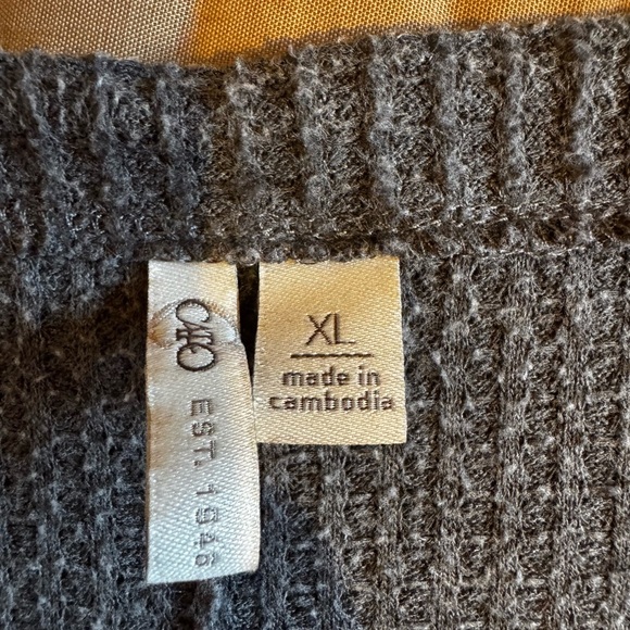 Cato Fashion Grunge Cropped Women’s Thermal Weave Sweater Size XL Orange & Gray - Picture 3 of 11